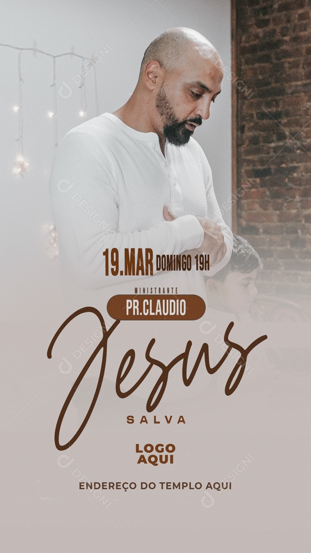 Story Jesus Salva Culto Social Media PSD Editável