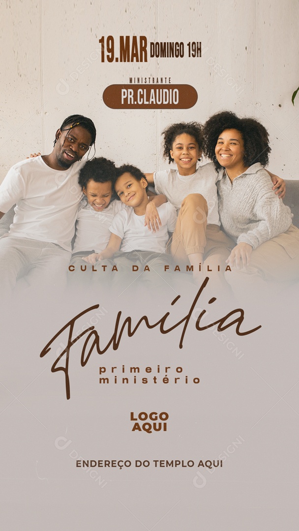 Story Culto Família Social Media PSD Editável