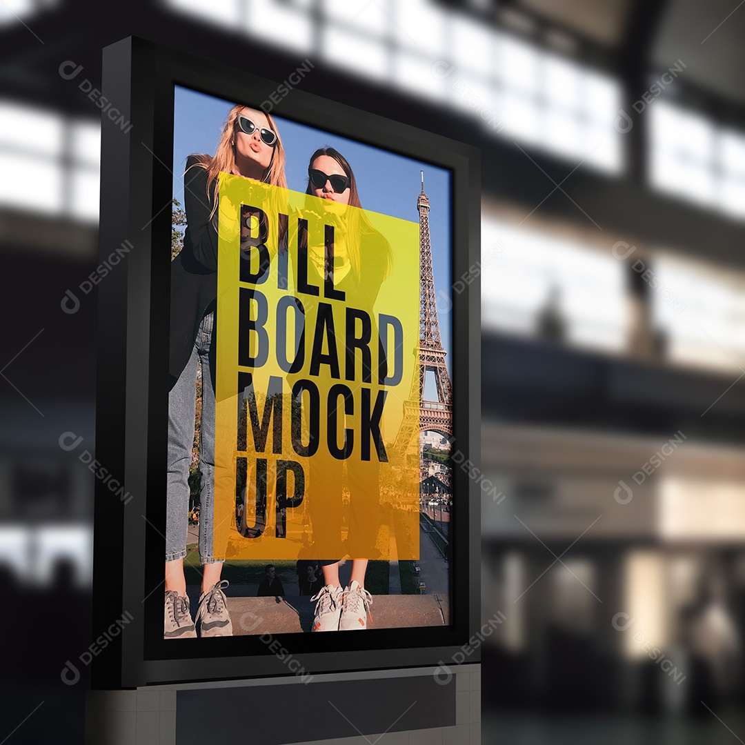 Ambiente Fechado Outdoor Publicitário Mockup PSD Editável