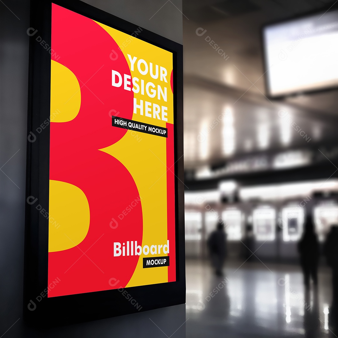 Mockup Outdoor em Estação de Trem PSD Editável