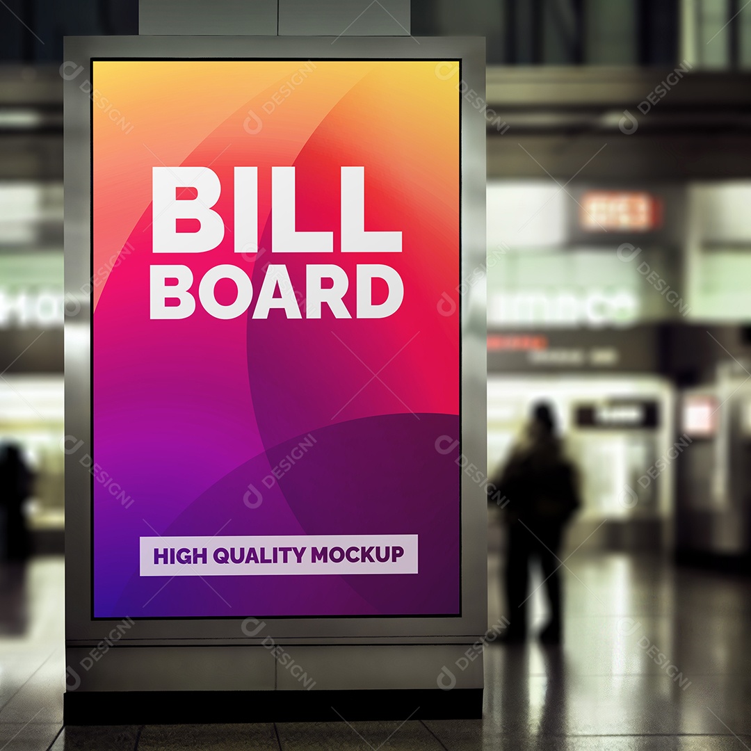 Mockup Estação de Trem Outdoor Publicitário PSD Editável