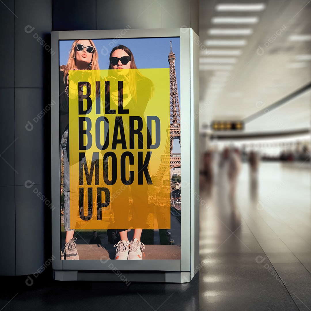 Editable Outdoor Advertising Mockup at an Airport PSD