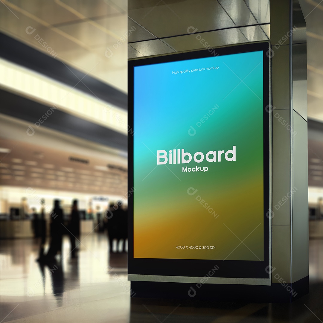 Aeroporto Interno Outdoor Mockup PSD Editável