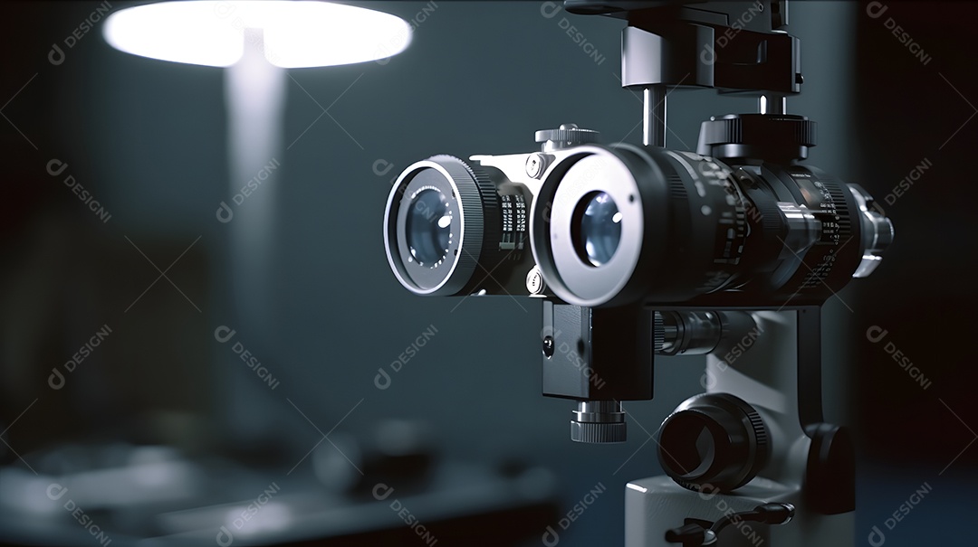 Detalhes de um aparelho oftalmoscópio