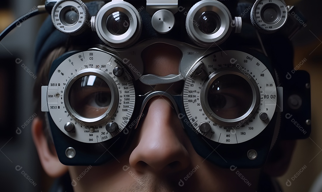 Homem fazendo consulta no oculista