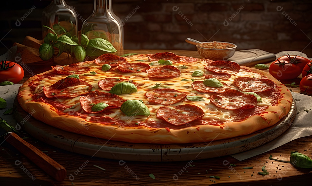 Deliciosa pizza de calabresa