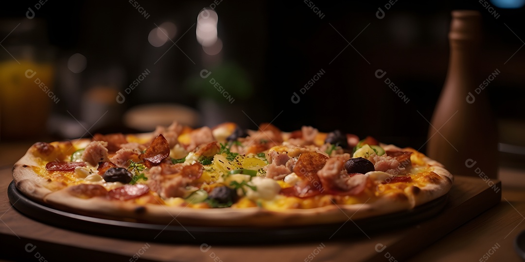 Deliciosa pizza de bacon