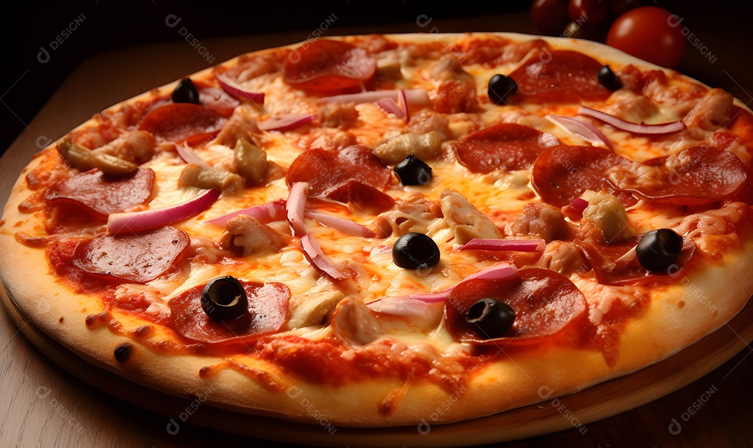 Deliciosa pizza de calabresa