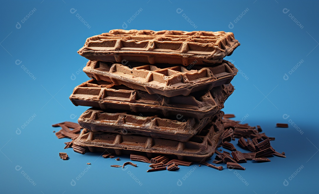 Delicioso waffle belga de chocolates