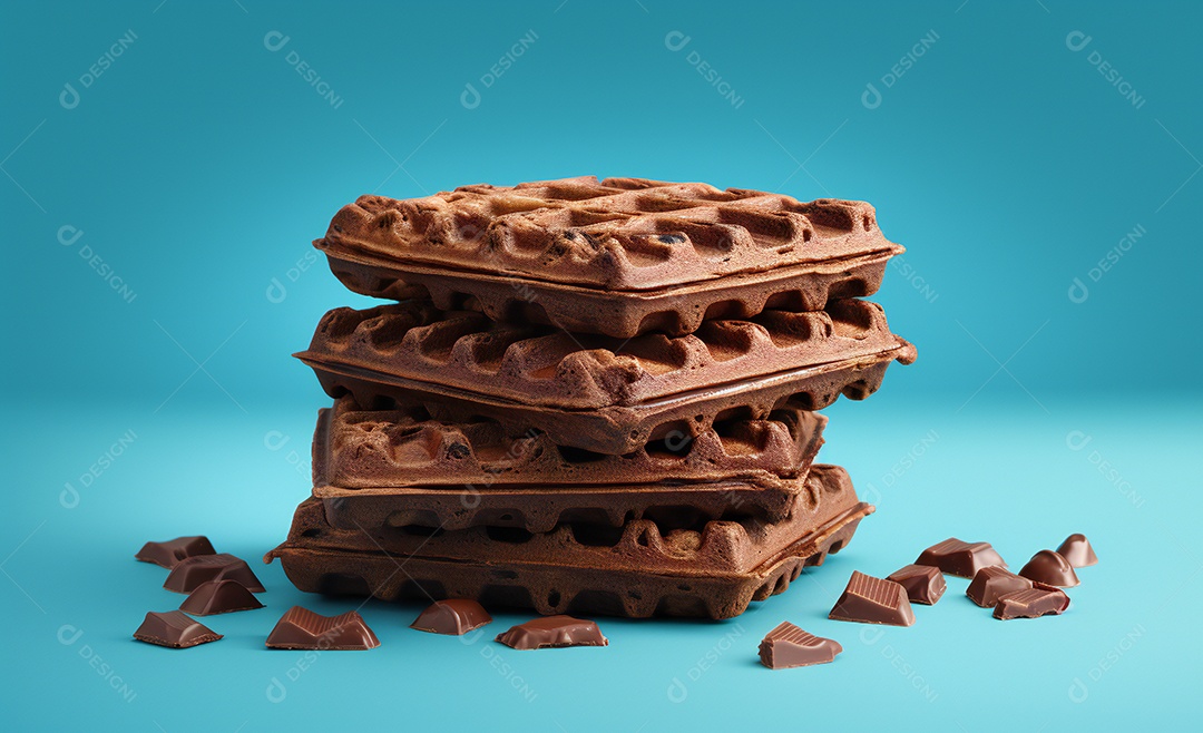 Delicioso waffle belga de chocolates