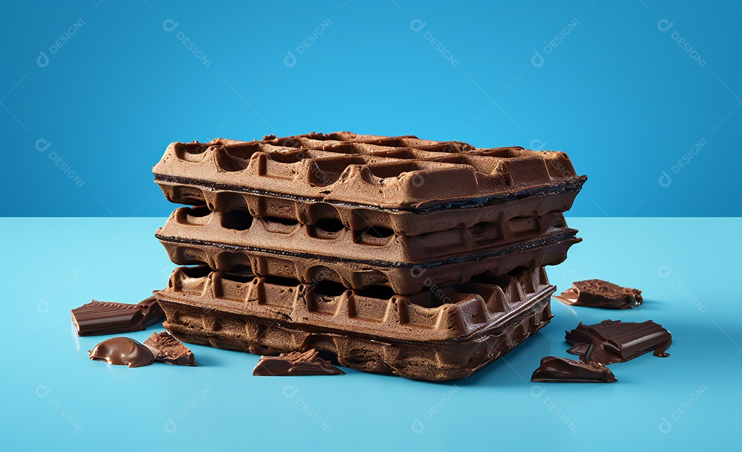 Delicioso waffle belga de chocolates