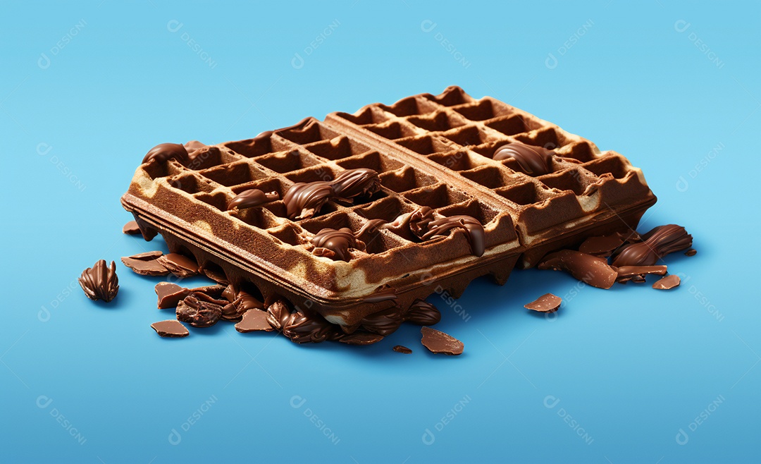 Delicioso waffle belga de chocolates