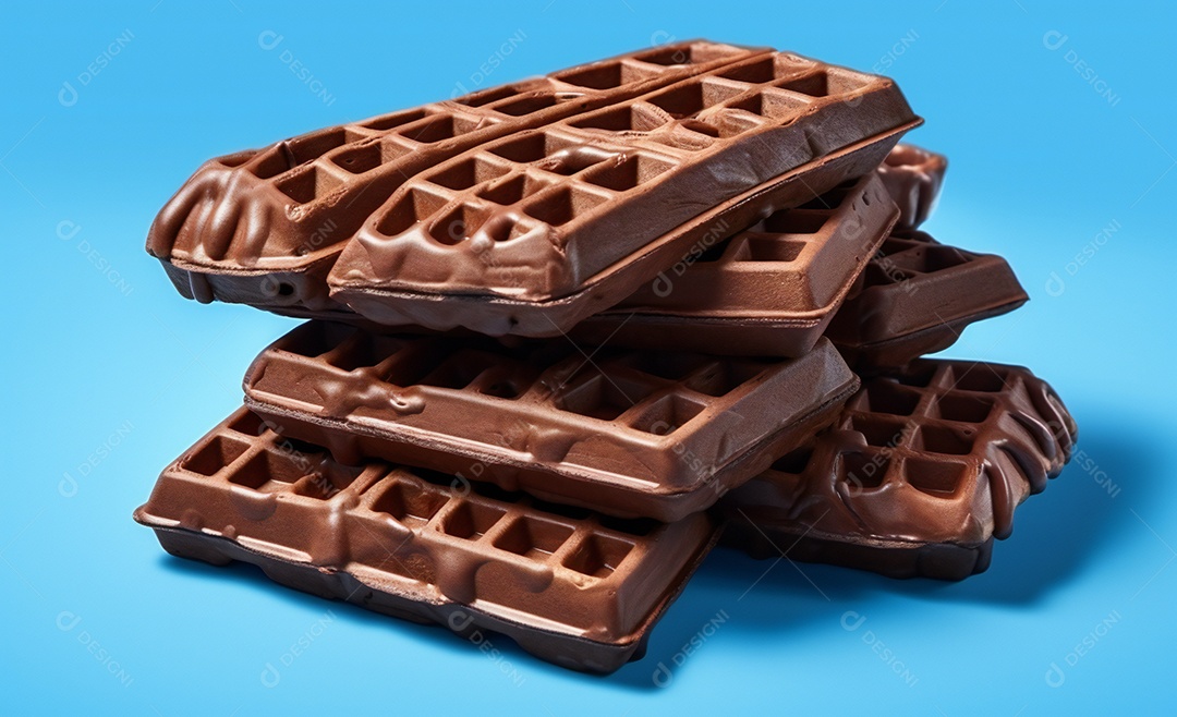 Delicioso waffle belga de chocolates