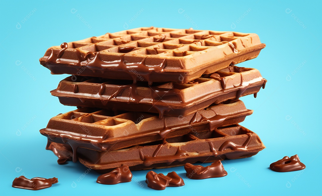 Delicioso waffle belga de chocolates