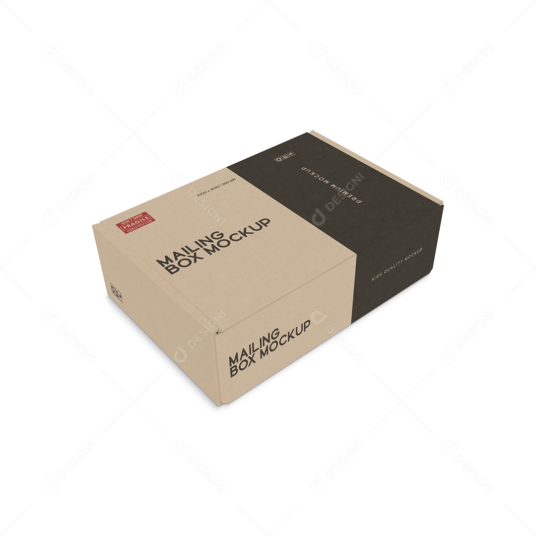 Caixa de Papel Kraft de Encomenda Mockup PSD Editável
