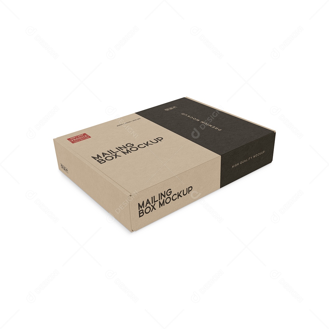 Caixa Vista de Lado Mockup PSD Editável