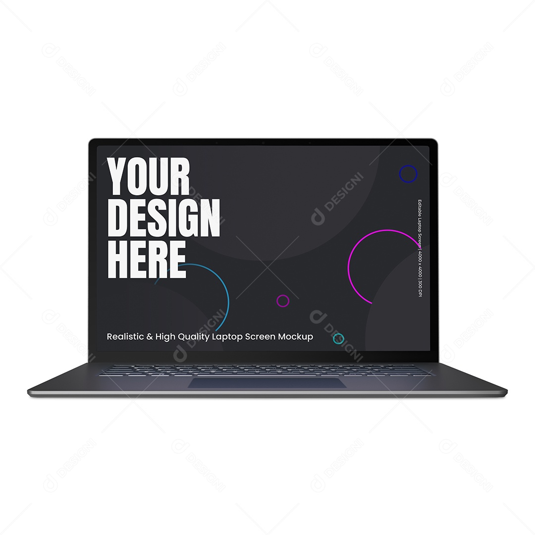 Computador Aberto Em Fundo Branco Mockup PSD Editável