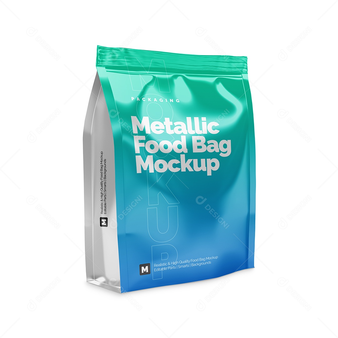 Mockp Embalagem de Comida Metálica PSD Editável