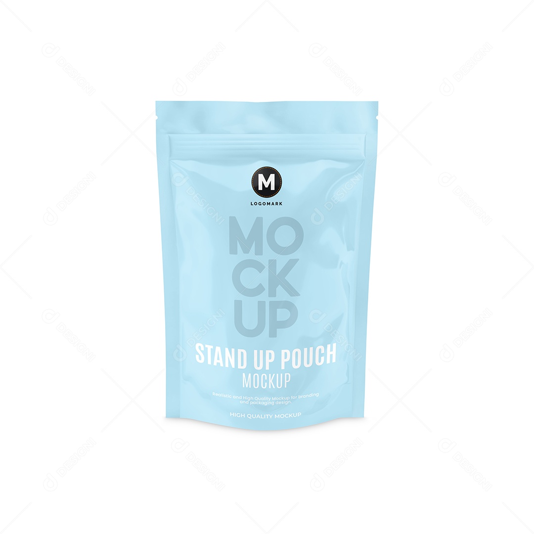 Mockup Brilhoso de Embalagem Pouch PSD Editável