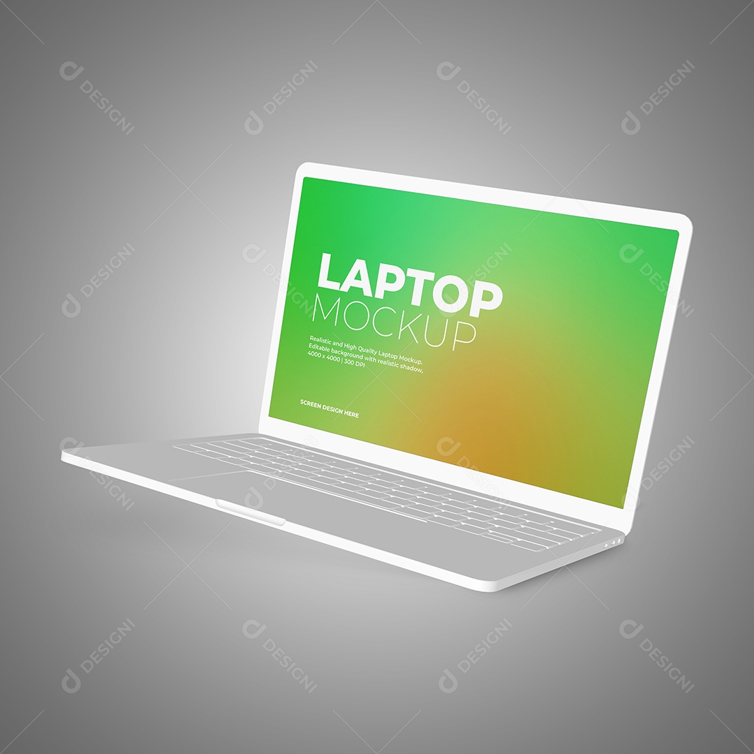 Mockup Computador Branco PSD Editável