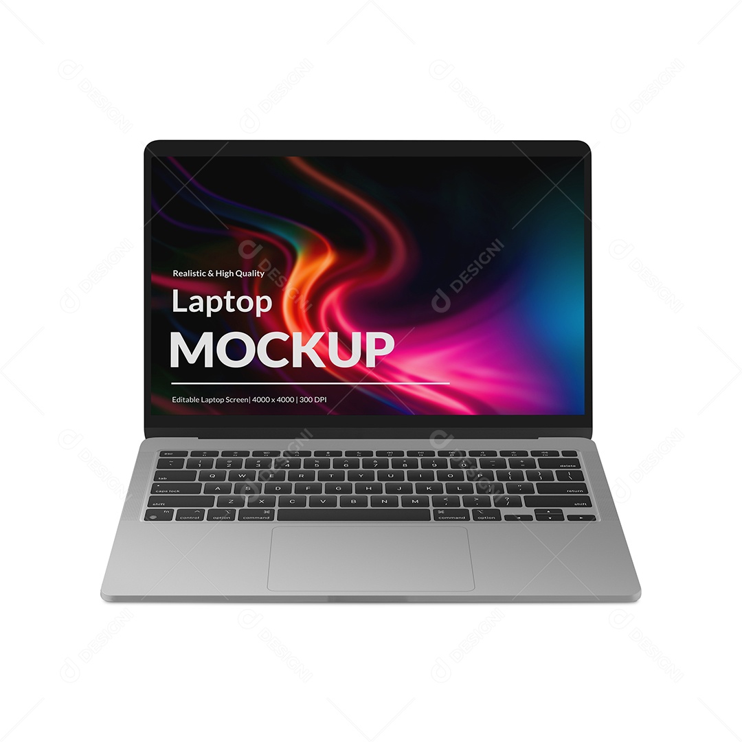 Mockup Computador Cinza Claro PSD Editável