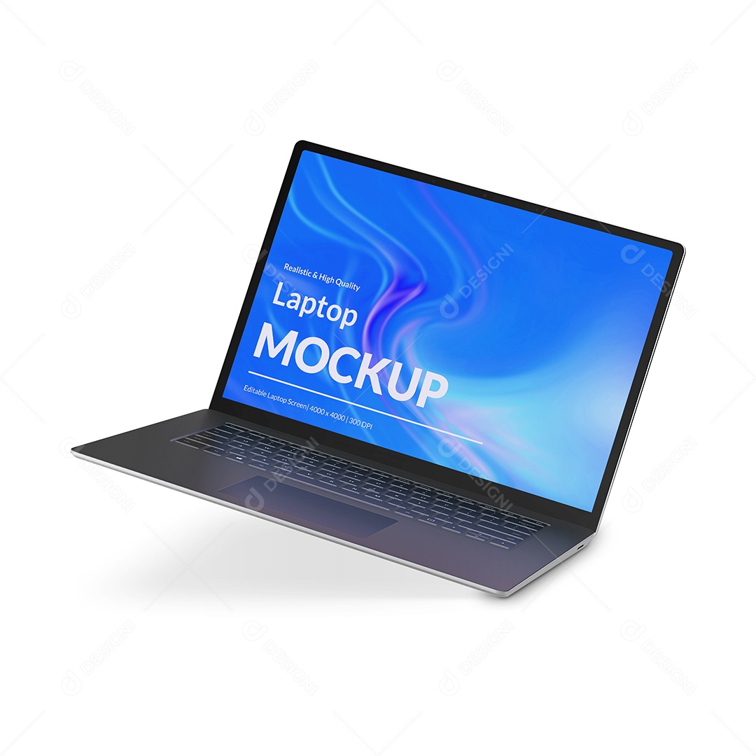 Mockup Computador Inclinado PSD Editável