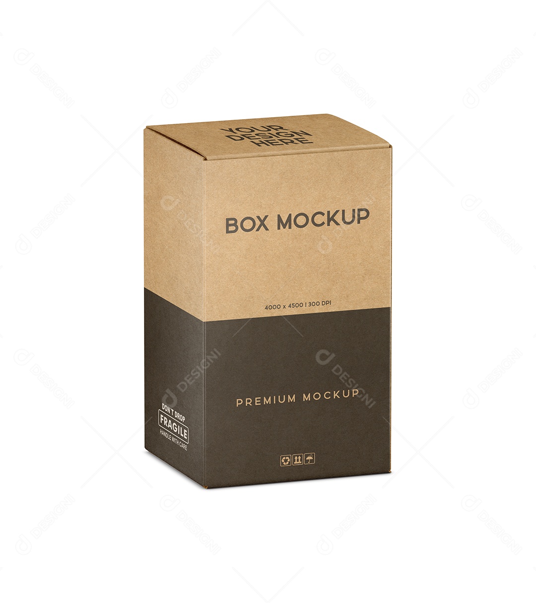 Mockup de Caixa de Papel Kraft Em Pé PSD Editável