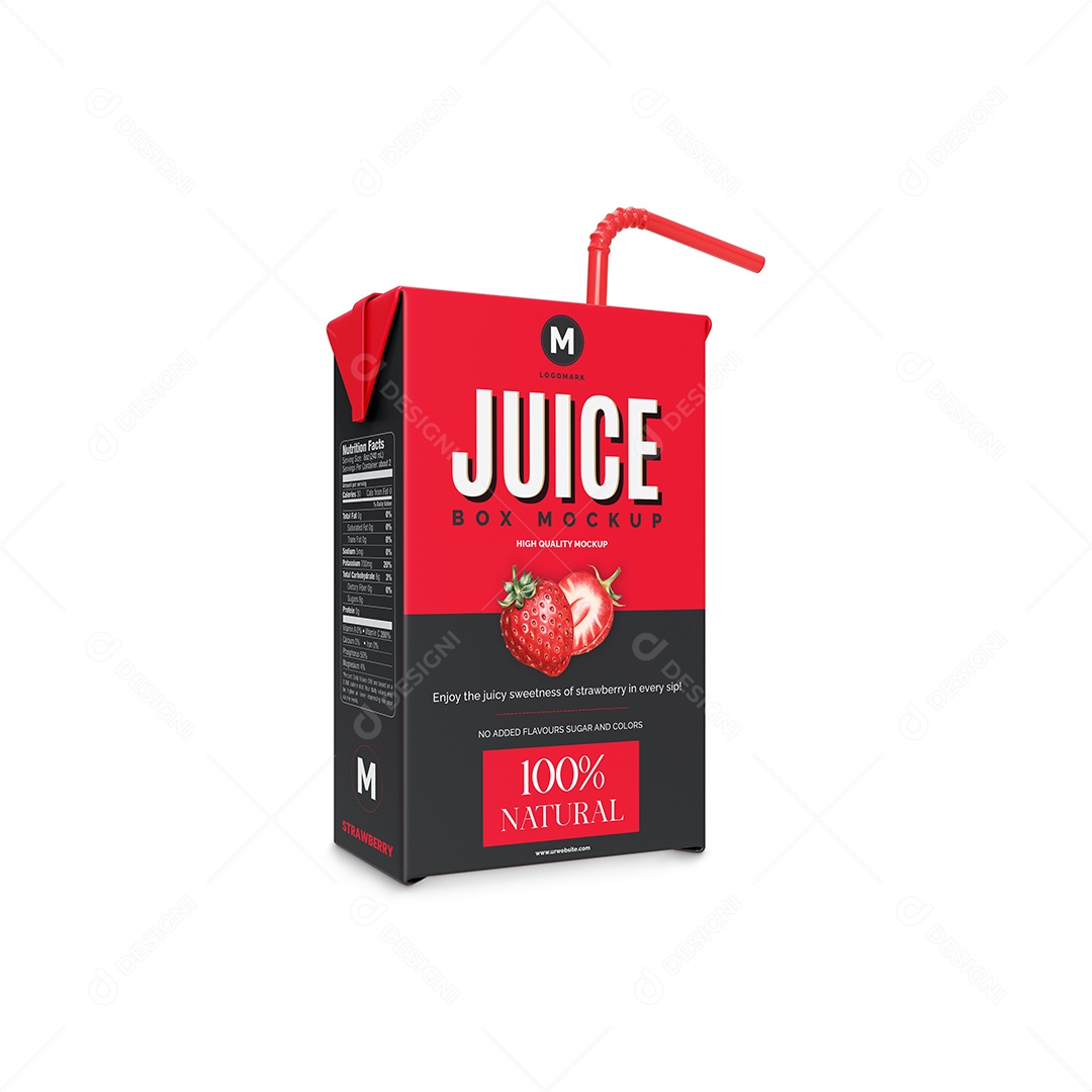 Mockup de Caixinha de Suco PSD Editável