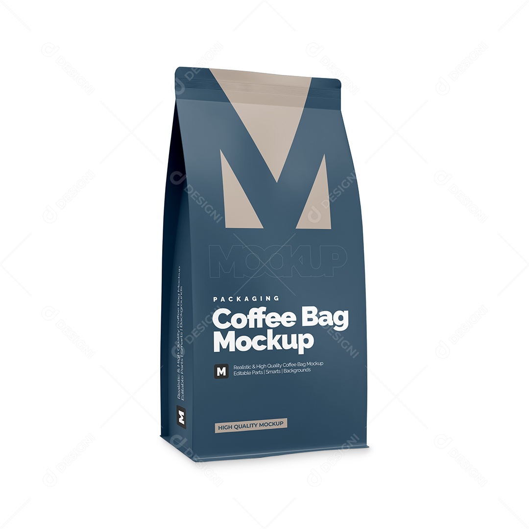 Mockup de Embalagem Fosca de Café PSD Editável
