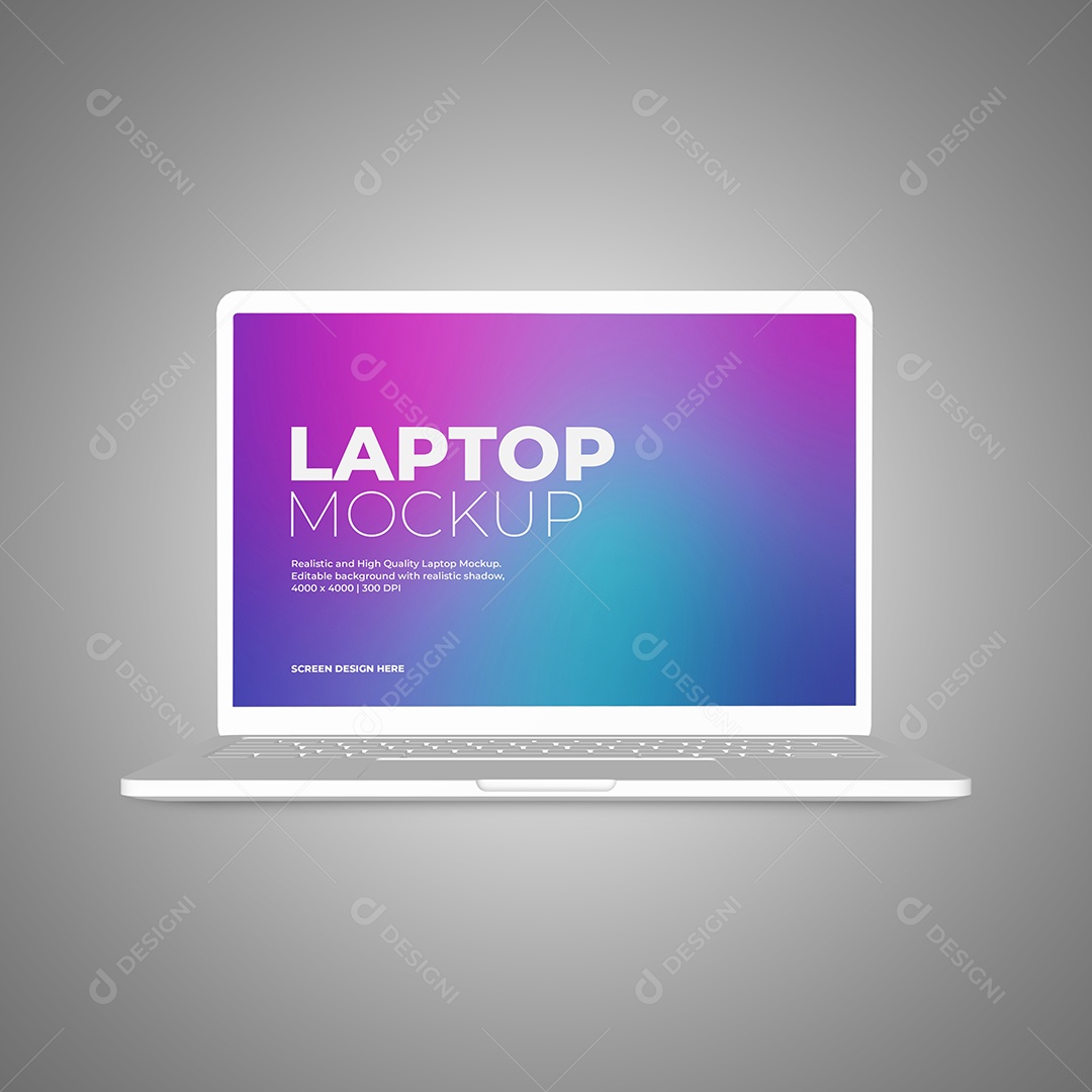 Mockup de Laptop Branco PSD Editável