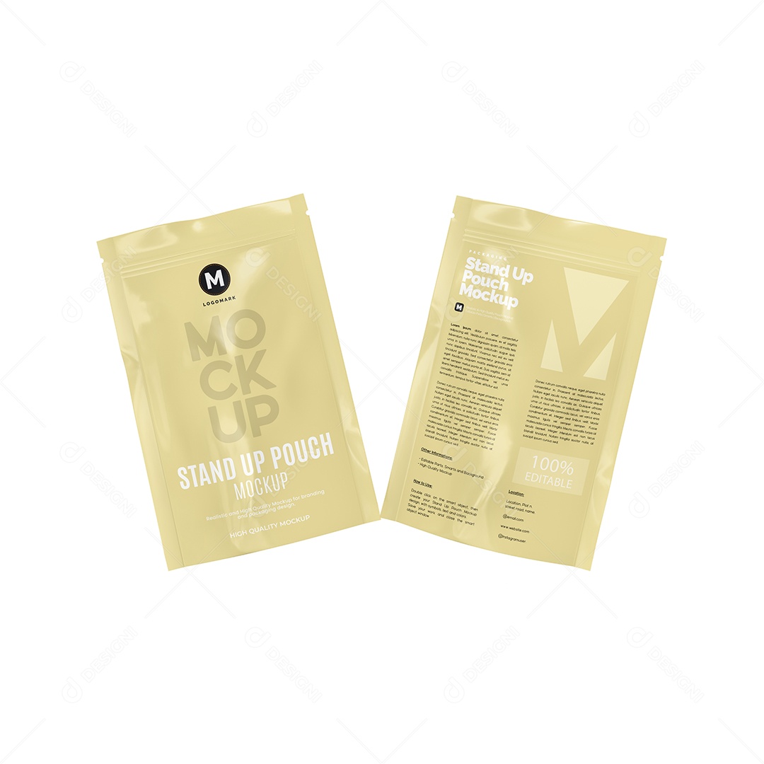 Mockup Duas Embalagens Pouch PSD Editável