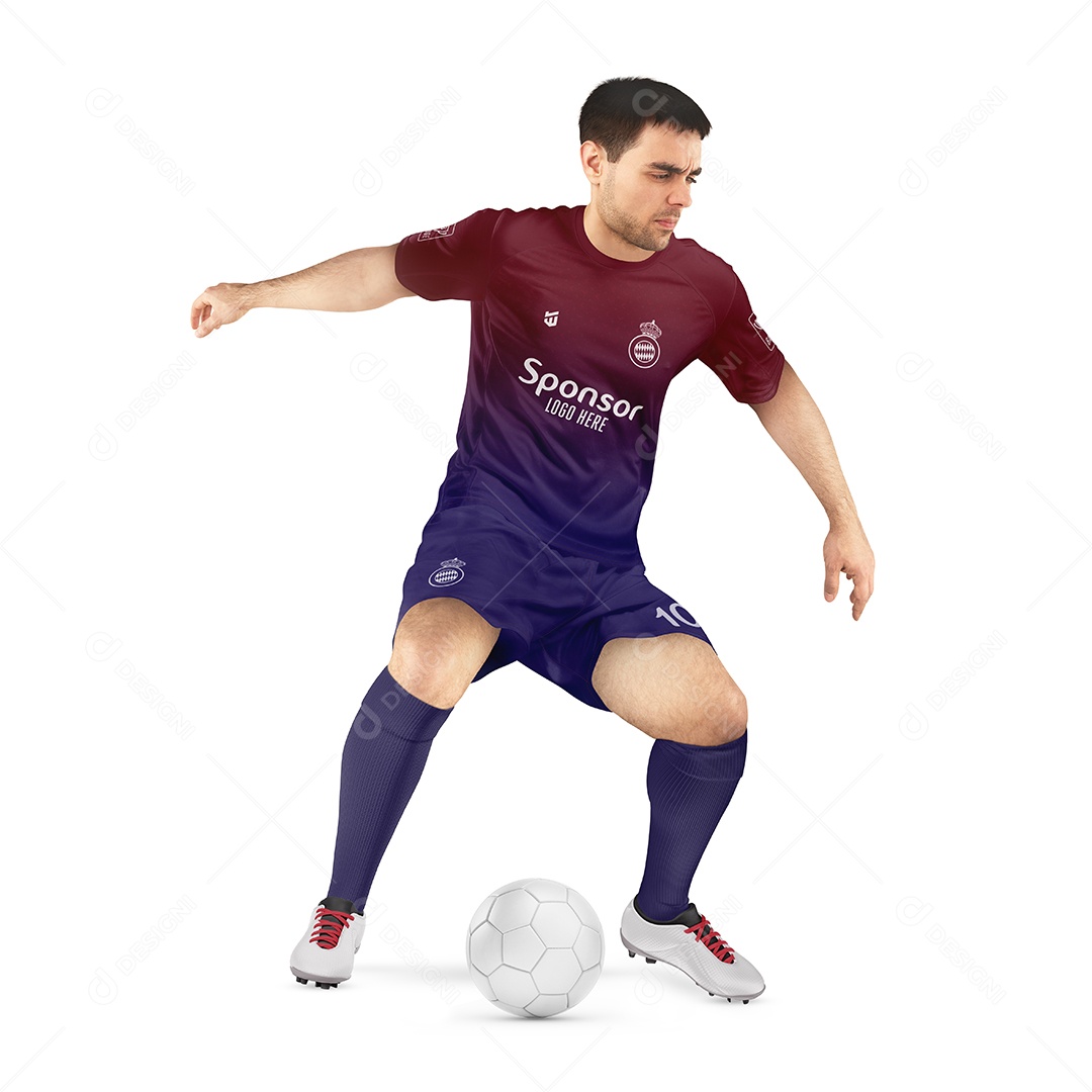 Mockup Futebol Uniforme de Corpo Inteiro PSD Editável