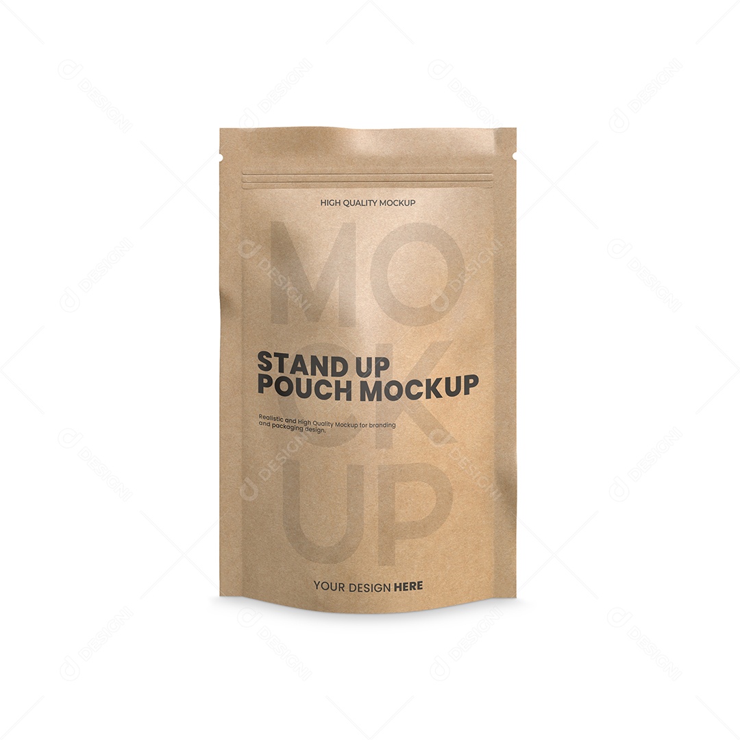 Mockup Kraft de Embalagem Pouch PSD Editável