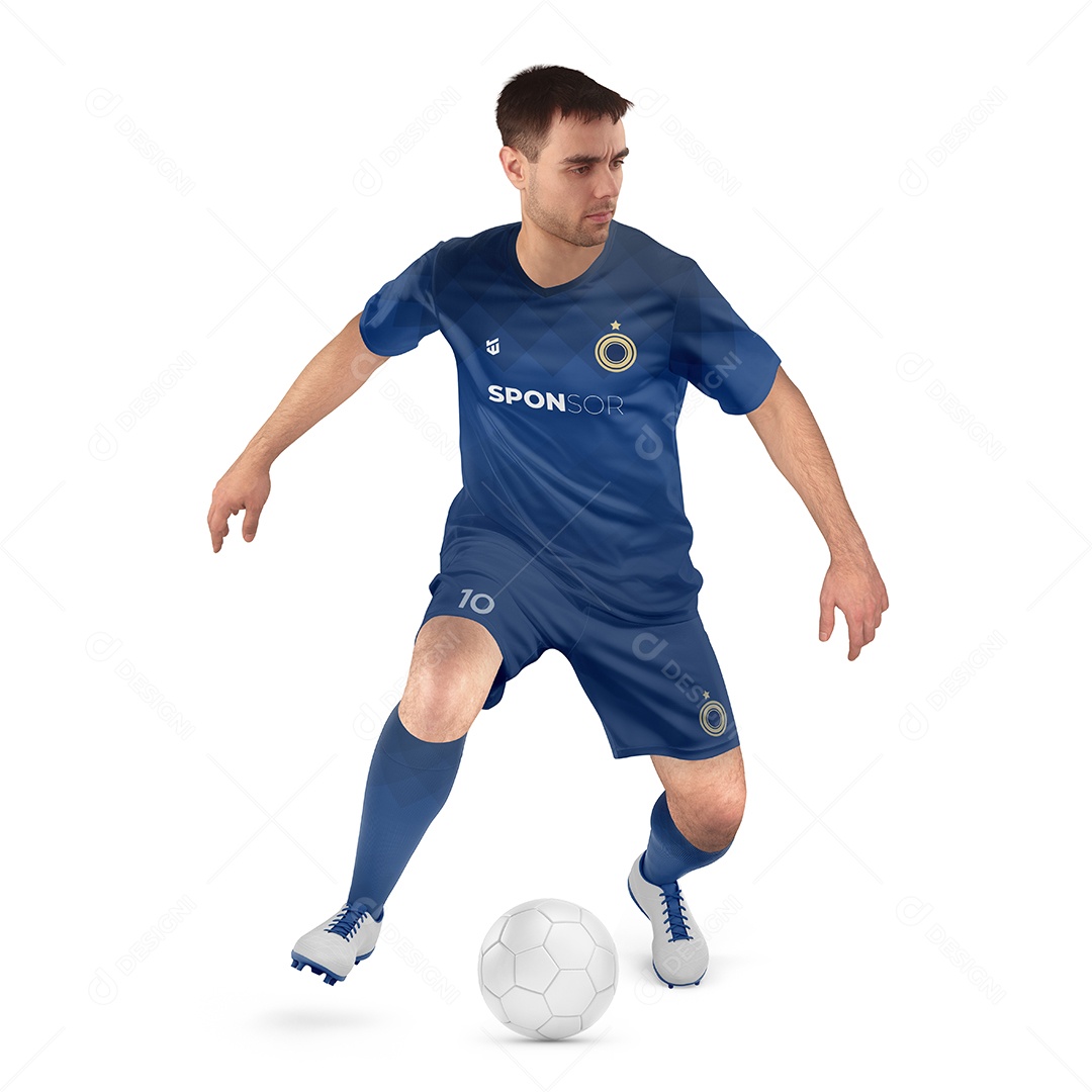 Mockup Uniforme de Futebol Corpo Inteiro PSD Editável