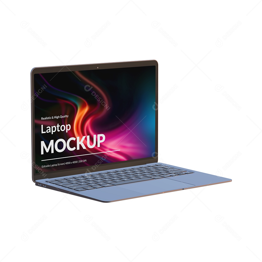 Mockup Visão Lateral de Computador PSD Editável
