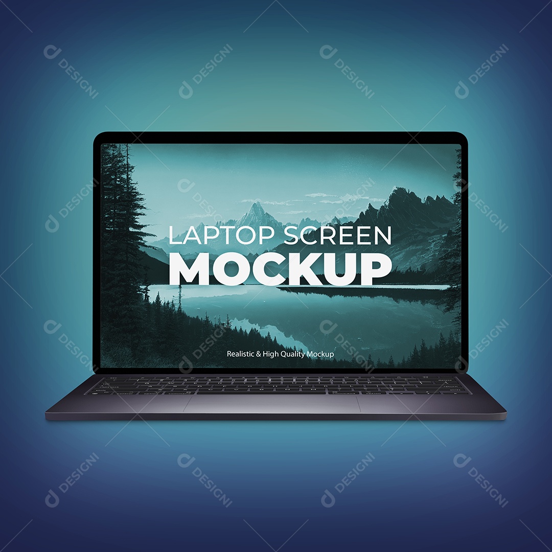 Notebook Cinza Escuro Mockup PSD Editável