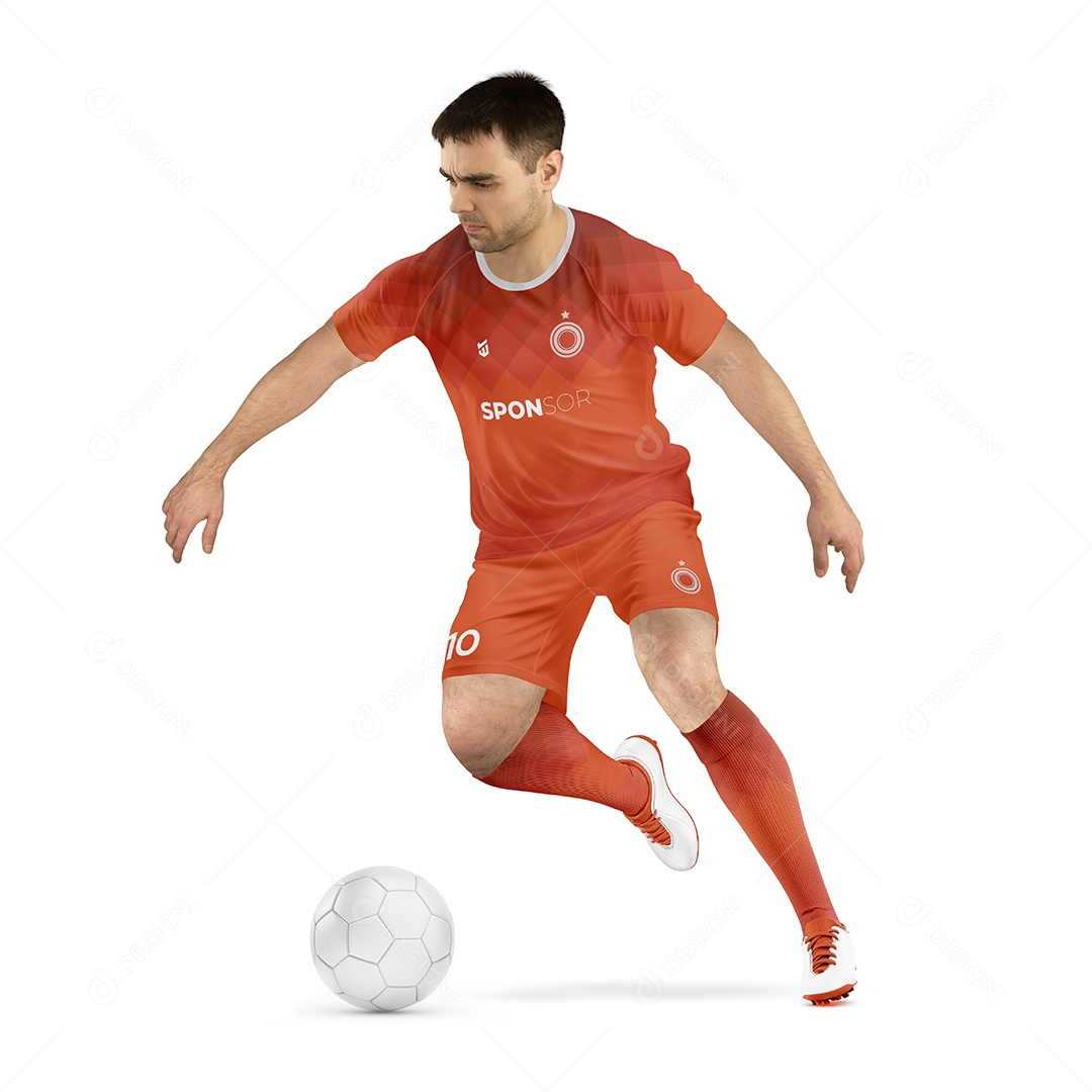 Uniforme de Futebol Corpo Inteiro Mockup PSD Editável
