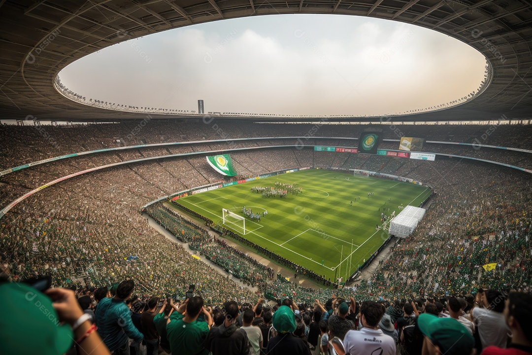 Estádio cheio, times rivais, torcedores fervorosos. Emoção no futebol.