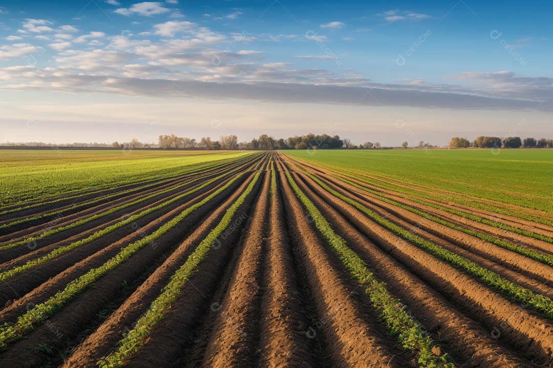 Campo agrícola fértil, agricultores diligentes. Vida e trabalho em harmonia.