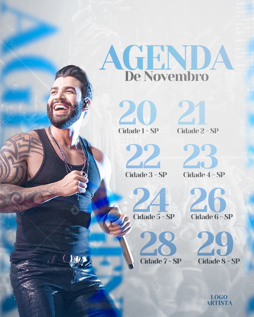 Agenda de Novembro Flyer Social Media PSD Editável