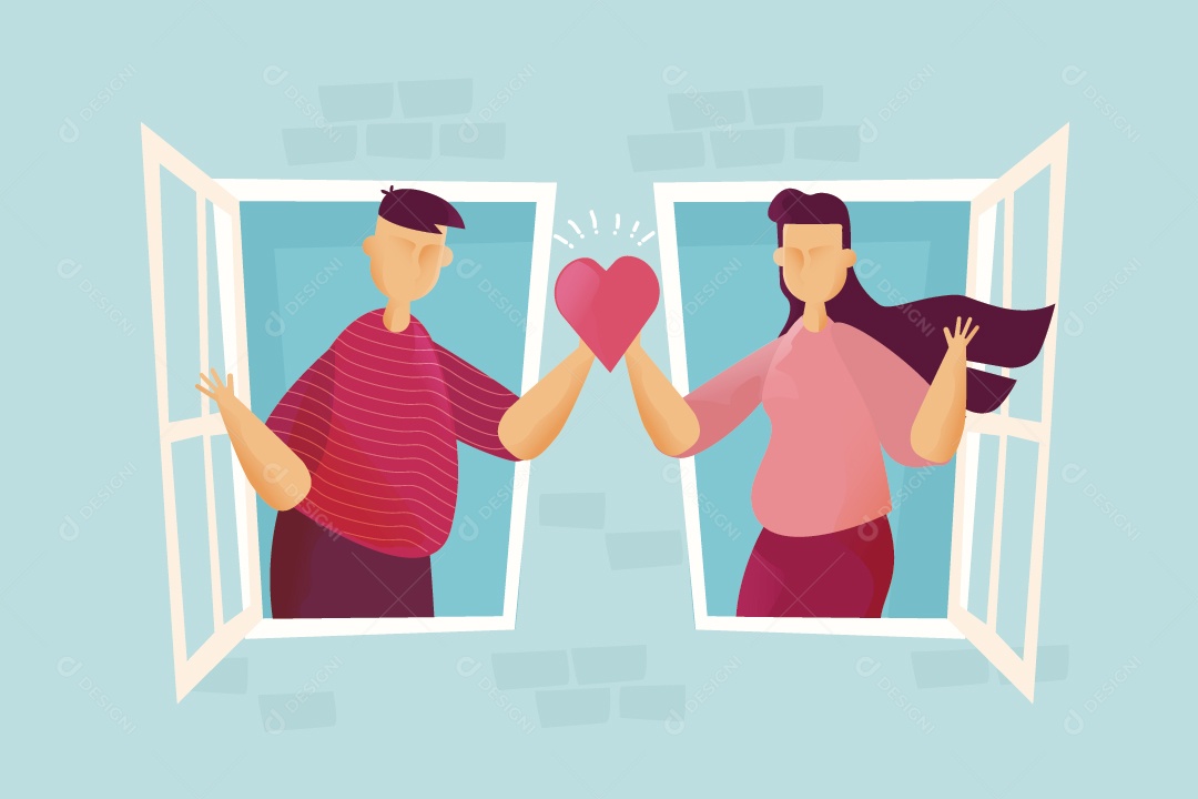 Casal Feliz Dia Dos Namorados Ilustração Vetor EPS