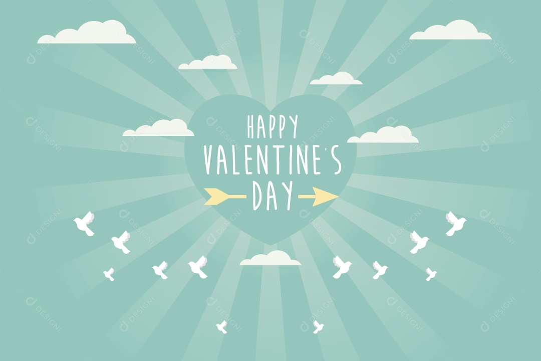 Banner Feliz Dia Dos Namorados Ilustração Azul Vetor EPS