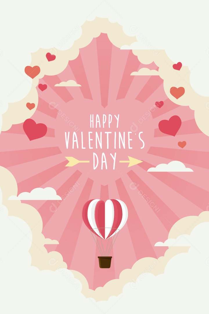 Decoração do Dia Dos Namorados Ilustração Fundo Vermelho Vetor EPS