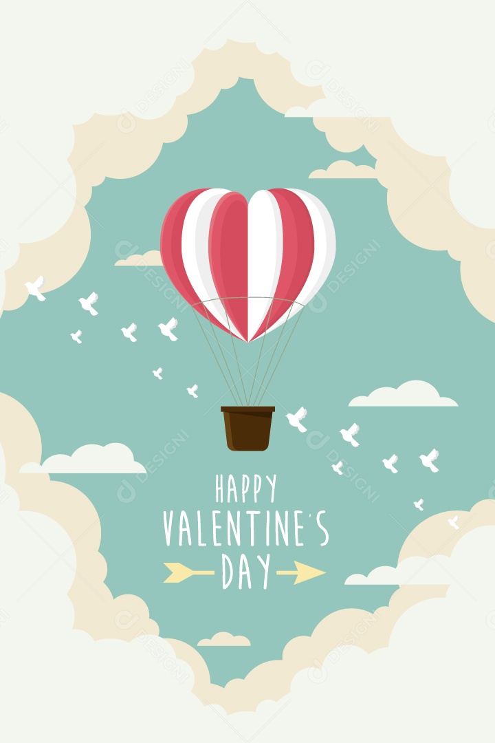 Decoração do Dia Dos Namorados Ilustração Fundo Azul Vetor EPS