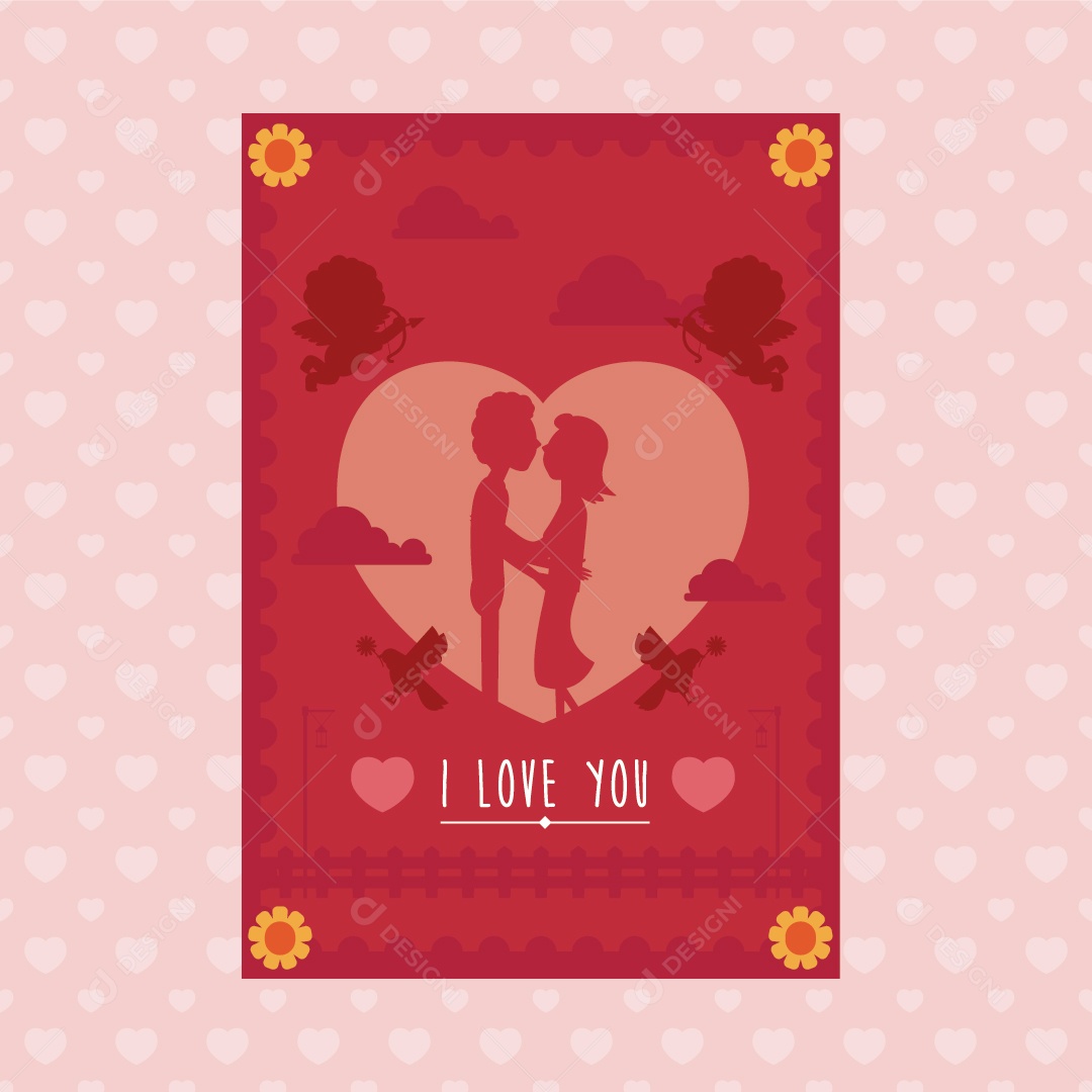Cartão Do Dia Dos Namorados Ilustração Vetor EPS