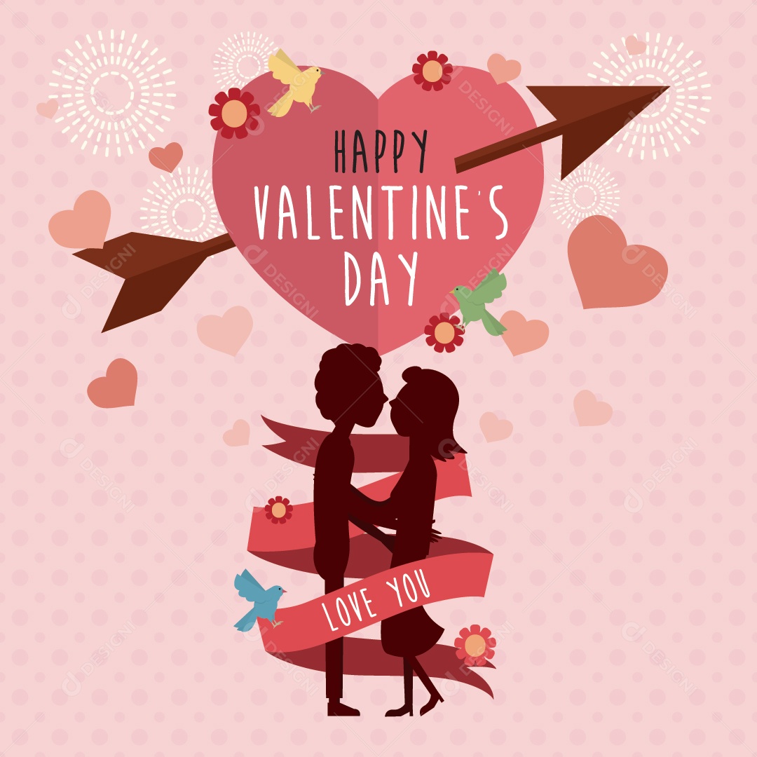 Feliz Dia dos Namorados Ilustração Vetor EPS