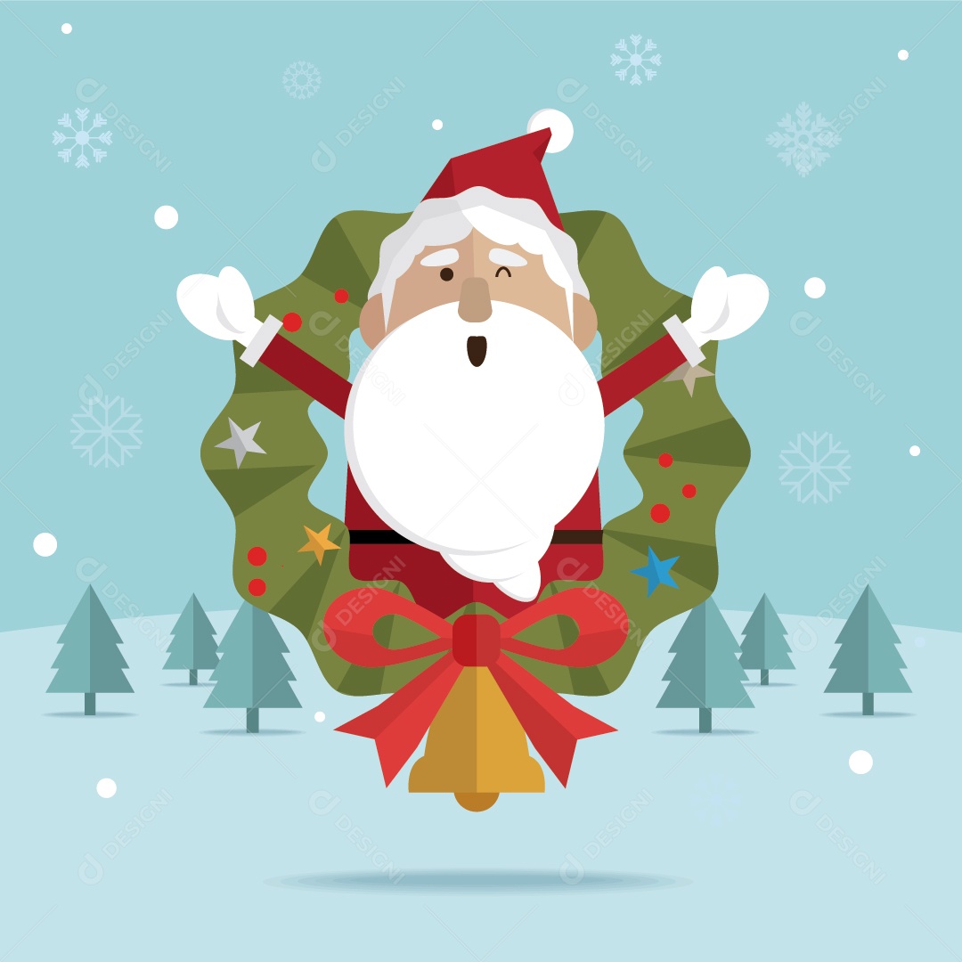 Vetor de Neve de Natal Papai Noel Vetor EPS