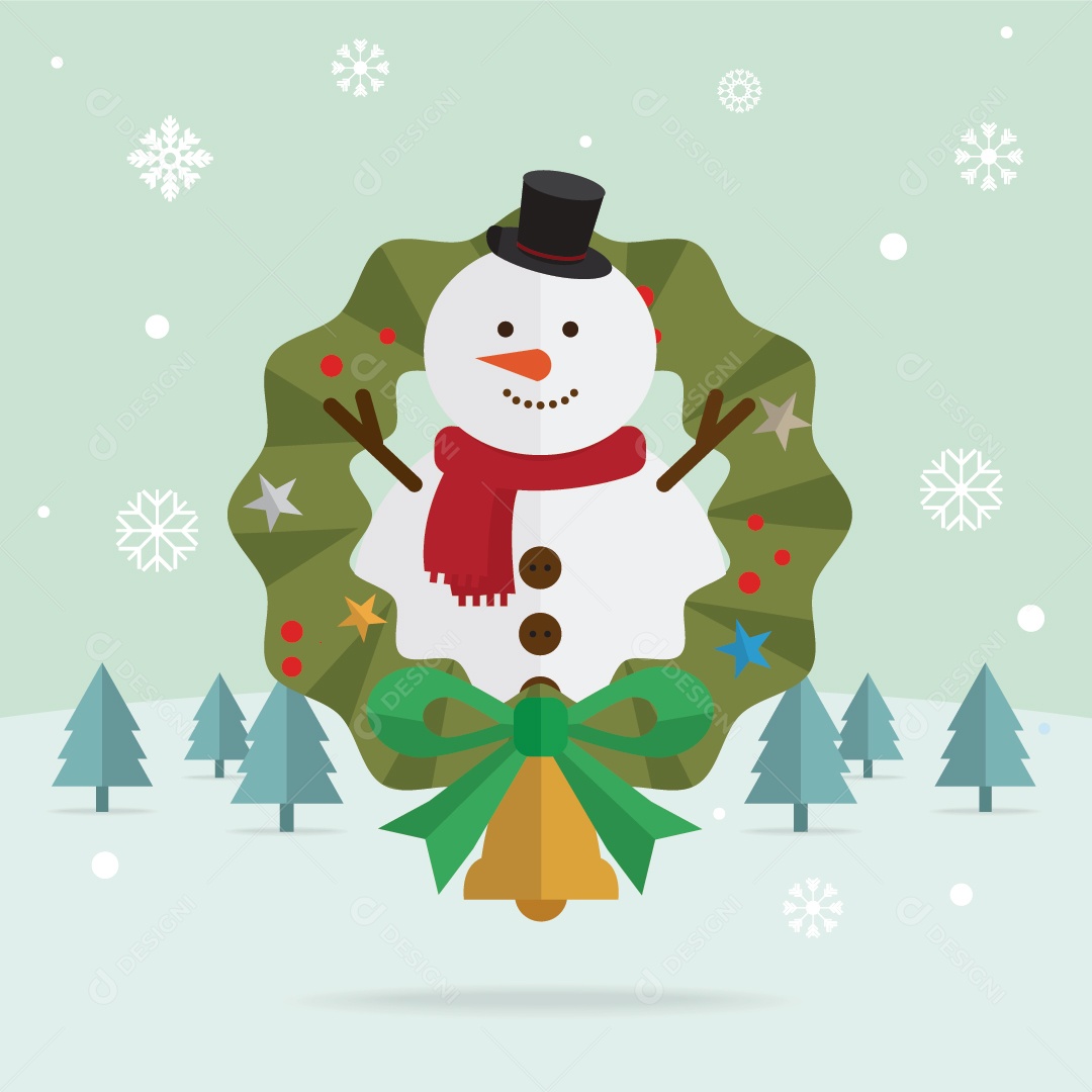 Vetor de Neve de Homem de Neve de Natal Vetor EPS