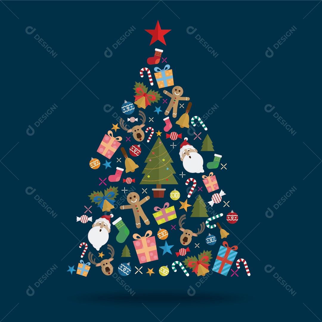 Ícone de Decoração de Árvore de Natal Vetor EPS