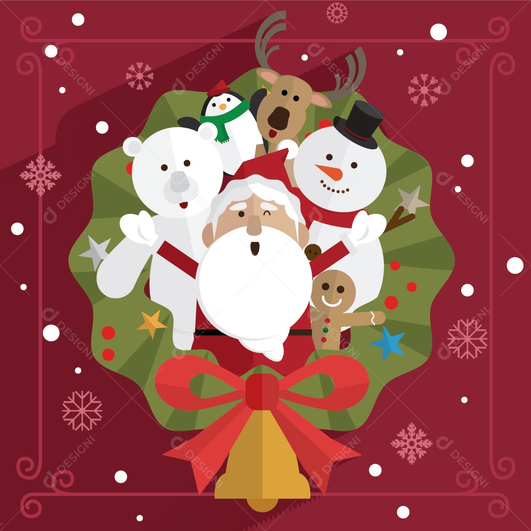 Natal Papai Noel Todo Amigo Vetor EPS